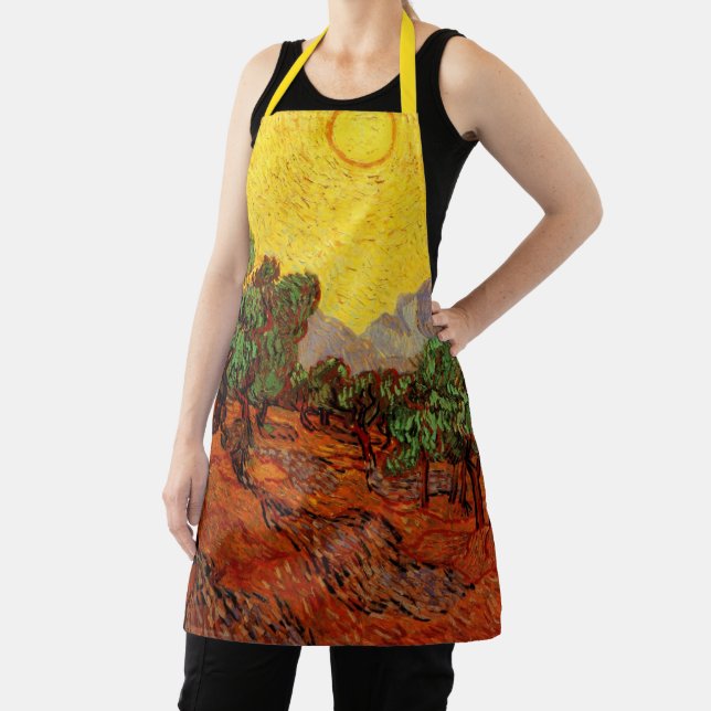 Van Gogh Olive Trees with Yellow Sky and Sun Apron (Insitu)