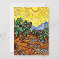 Van Gogh - Olive Trees with Yellow Sky and Sun