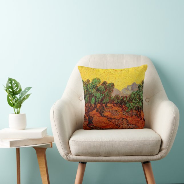 Van Gogh Olive Trees with Yellow Sky and Sun Cushion (Chair)