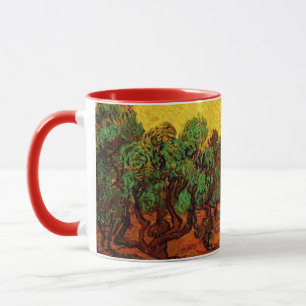 Van Gogh Olive Trees with Yellow Sky and Sun Mug