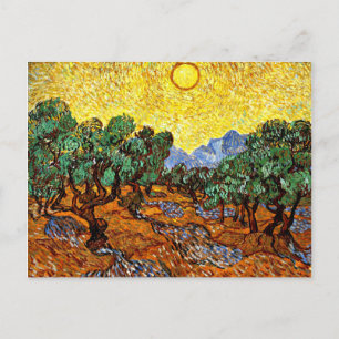 Van Gogh - Olive Trees with Yellow Sky and Sun Pos Postcard