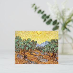 Van Gogh: Olive Trees with Yellow Sky and Sun Postcard