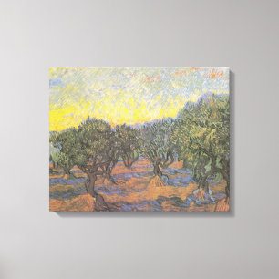 Van Gogh Olive Trees Yellow Sky Art Canvas Print