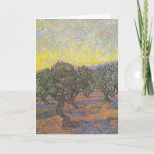 Van Gogh Olive Trees Yellow Sky Art Card