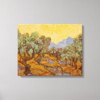Van Gogh Olive Trees Yellow Sun Sky