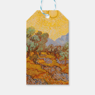 Van Gogh Olive Trees Yellow Sun Sky Gift Tags