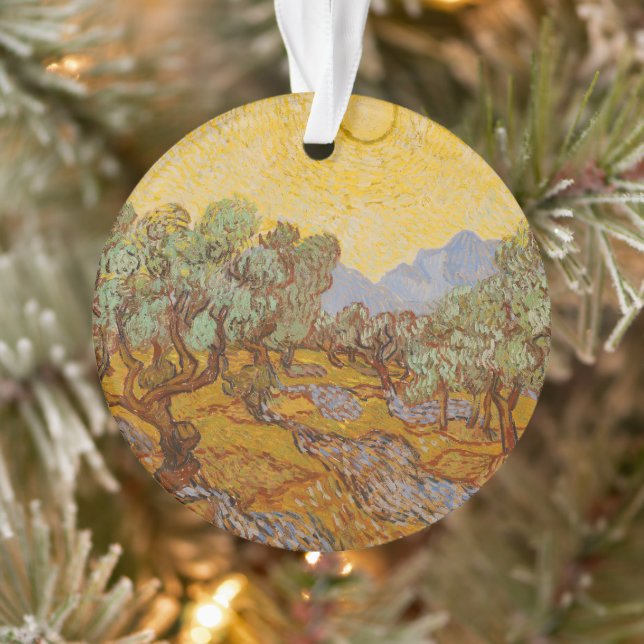 Van Gogh Olive Trees Yellow Sun Sky Ornament (Tree)
