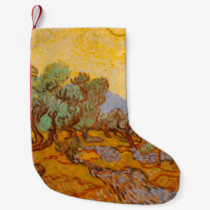 Van Gogh Olive Trees Yellow Sun Sky Small Christmas Stocking