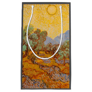 Van Gogh Olive Trees Yellow Sun Sky Small Gift Bag