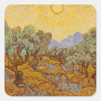 Van Gogh Olive Trees Yellow Sun Sky