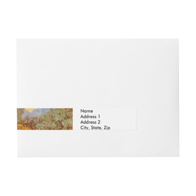 Van Gogh Olive Trees Yellow Sun Sky Wraparound Address Label (Front)