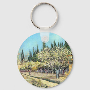 Van Gogh Orchard in Blossom, Bordered by Cypresses Key Ring