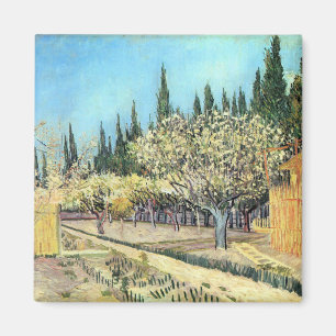 Van Gogh Orchard in Blossom, Bordered by Cypresses Magnet