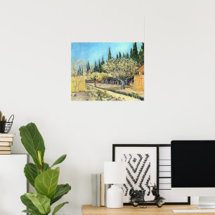 Van Gogh Orchard in Blossom, Bordered by Cypresses Poster
