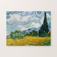 Van Gogh Painting Art Vintage Wheat Field Cypresse