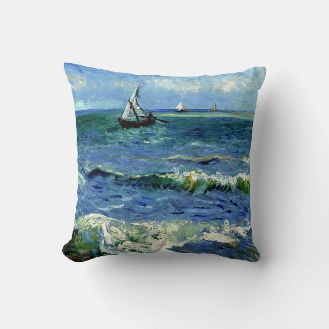 Van Gogh painting, Seascape, Cushion (Front)