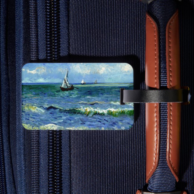 Van Gogh painting, Seascape, Luggage Tag (Back Insitu 2)