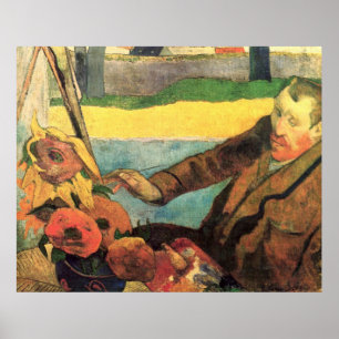 Van Gogh Painting Sunflowers by Gauguin Poster