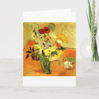 Van Gogh Painting Whimsical Blossoms Flowers Vines Card