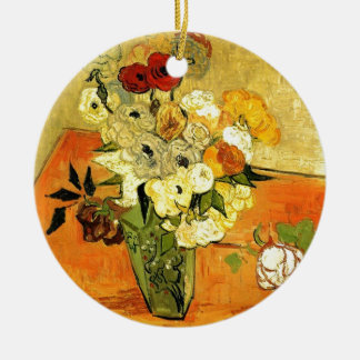 Van Gogh Painting Whimsical Blossoms Flowers Vines Ceramic Tree Decoration