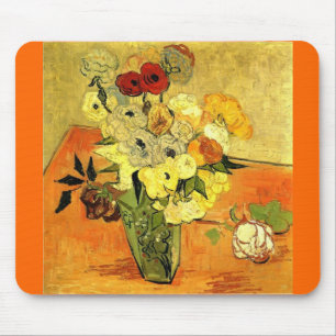 Van Gogh Painting Whimsical Blossoms Flowers Vines Mouse Mat