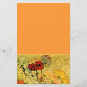 Van Gogh Painting Whimsical Blossoms Flowers Vines Stationery
