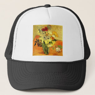 Van Gogh Painting Whimsical Blossoms Flowers Vines Trucker Hat