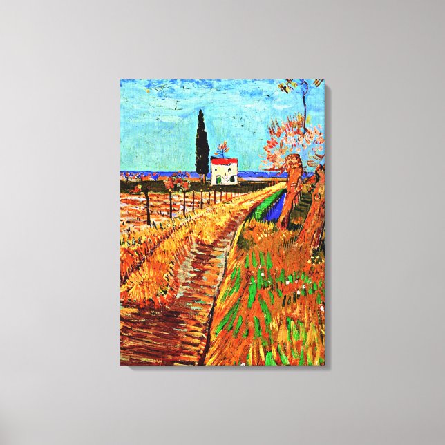 Van Gogh - Path Through a Field with Willows Canvas Print (Front)