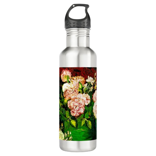 Van Gogh Peonies and Roses 710 Ml Water Bottle (Front)