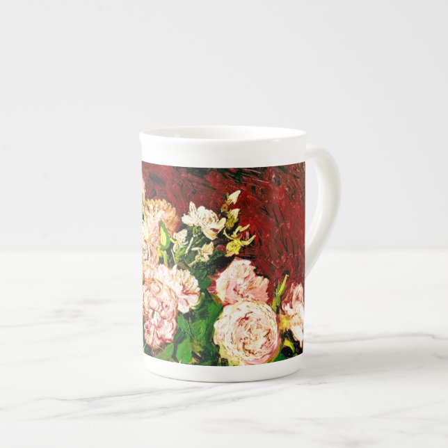 Van Gogh Peonies and Roses Bone China Mug (Front Right)