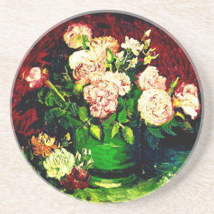 Van Gogh Peonies and Roses Coaster