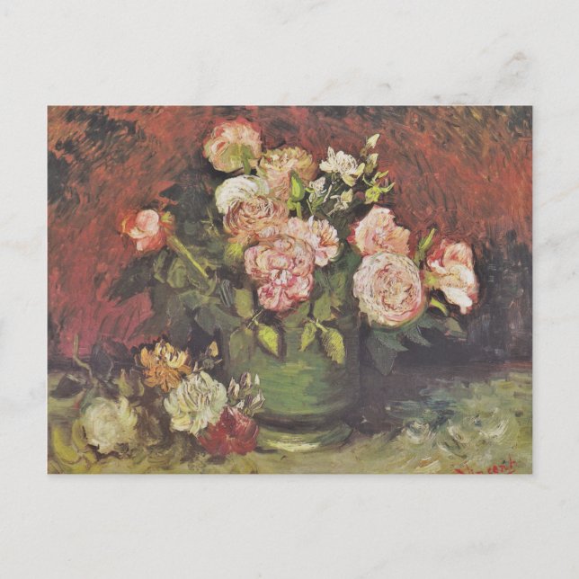 Van Gogh Peonies and Roses Floral Art GalleryHD Postcard (Front)