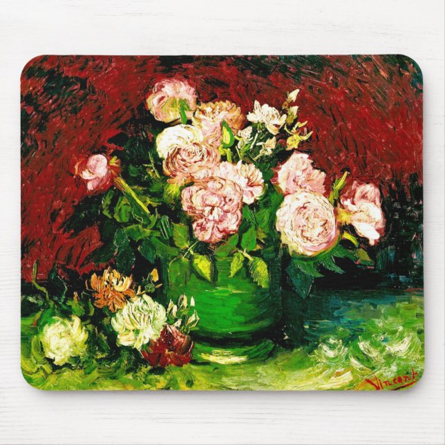 Van Gogh Peonies and Roses Mouse Mat (Front)