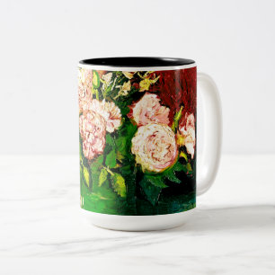 Van Gogh Peonies and Roses Two-Tone Coffee Mug