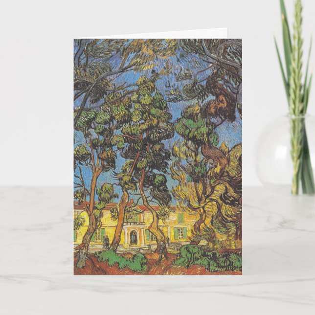 Van Gogh Pine Trees - Classic Garden Art Card (Front)