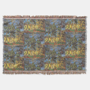 Van Gogh Pine Trees - Classic Garden Art Throw Blanket