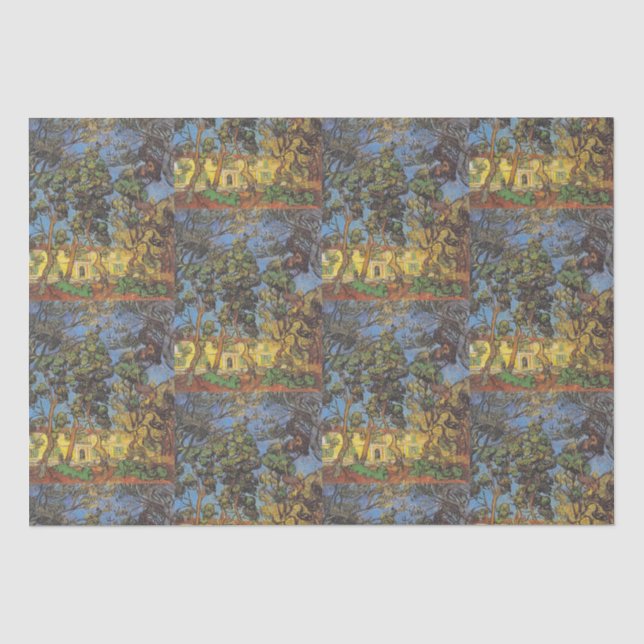 Van Gogh Pine Trees - Classic Garden Art Tissue Paper (Front)