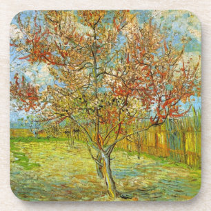 Van Gogh Pink Peach Tree in Blossom, Fine Art Coaster