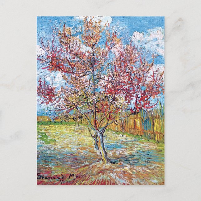 Van Gogh - Pink Peach Trees Postcard (Front)