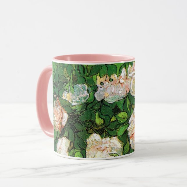 Van Gogh - Pink Roses Mug (Front Left)