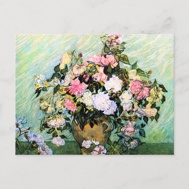 Van Gogh Pink Roses Postcard (Front)