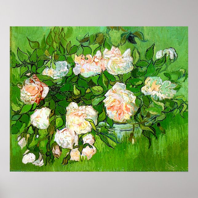 Van Gogh Pink Roses Poster (Front)