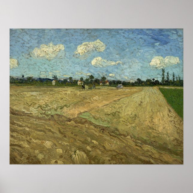 Van Gogh - Plowed Fields ('De Furrows') Poster (Front)