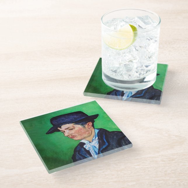 Van Gogh Portrait of Armand Roulin Glass Coaster (Angled)