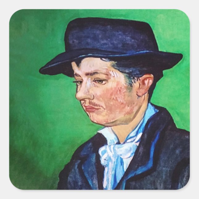 Van Gogh Portrait of Armand Roulin Square Sticker (Front)