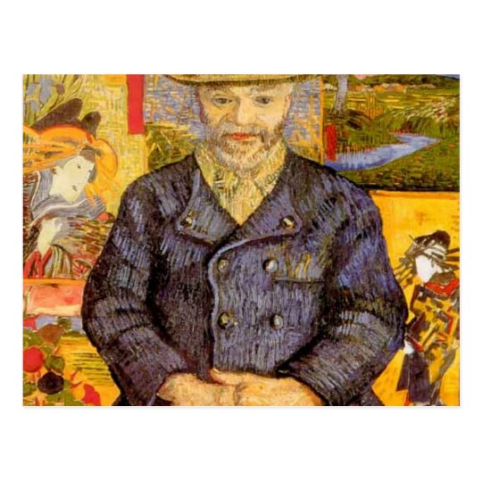 van gogh - portrait of pere tanguy 1887-8 postcard