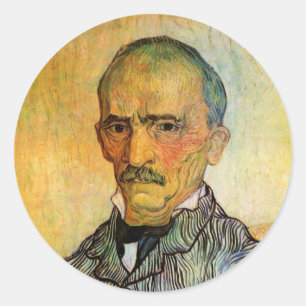 Van Gogh Portrait of Trabuc, Vintage Impressionism Classic Round Sticker
