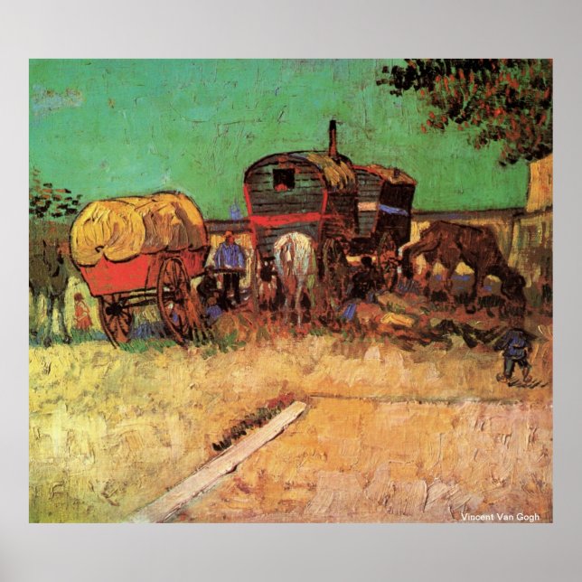 VAN GOGH POSTERS - ENCAMPMENT OF GYPSIES W CARAVAN (Front)