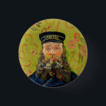 Van Gogh Postman. Portrait impressionism art 3 Cm Round Badge<br><div class="desc">Van Gogh "The Postman (Joseph Roulin)" button. Impressionism art.</div>
