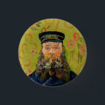Van Gogh Postman. Portrait impressionism art 3 Cm Round Badge<br><div class="desc">Van Gogh "The Postman (Joseph Roulin)" button. Impressionism art.</div>